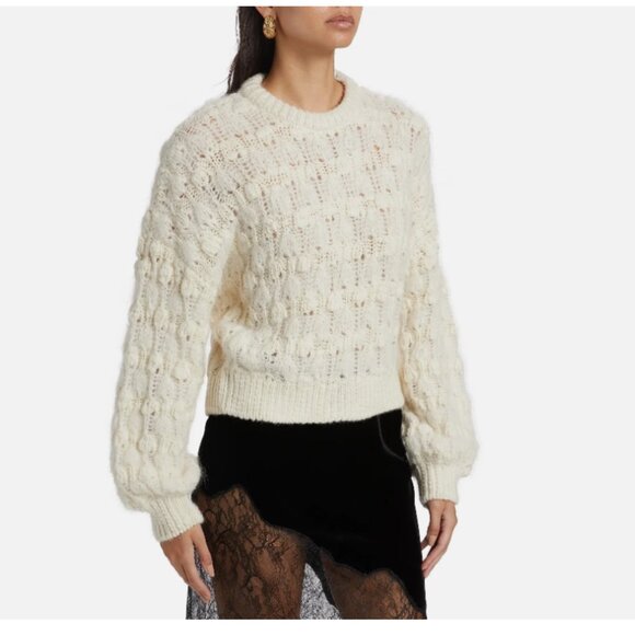 Frame Popcorn Wool-Blend Knit Crewneck Sweater - Picture 5 of 8